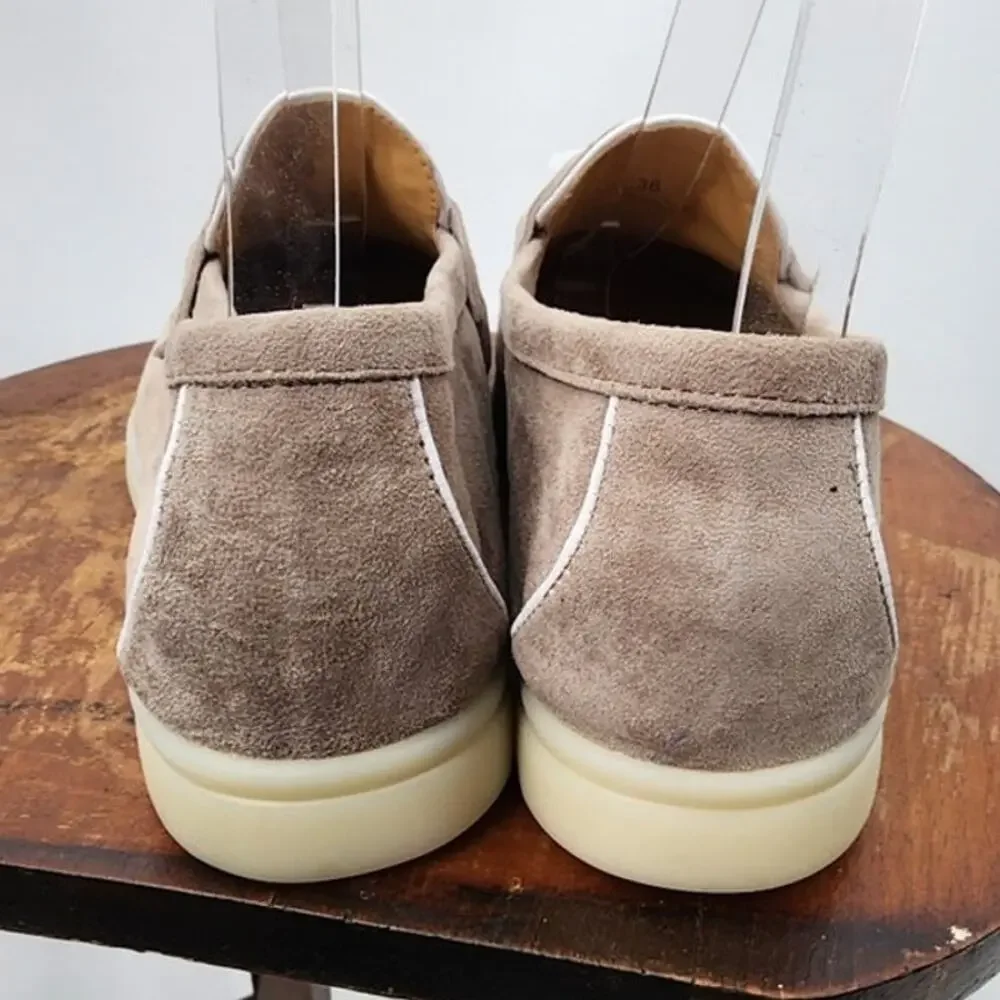 New XOBZJH Leather Suede Loafers Flats Slip-On Penny Loafers Dress Casual Office